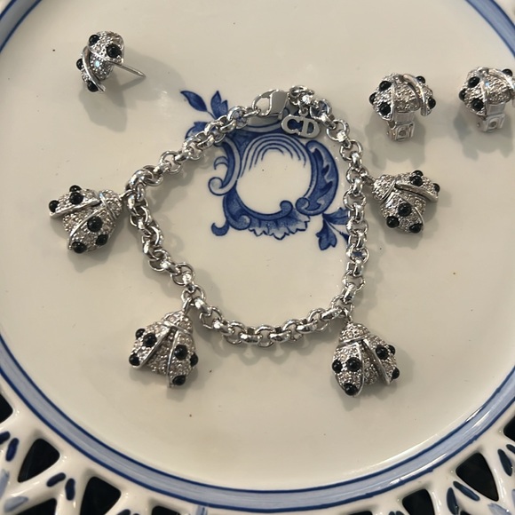 Christian Dior Vintage Ladybug Set (Charm Bracelet, Clip-On Earrings, & Pin) 🐞 - Picture 2 of 7